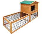 i.Pet Chicken Coop Large Rabbit Hutch, 138 x 49 x 85cm Coops Wooden Pet House Run Cage Walk in Guinea Pig Ferret Bunny Hen Chook, Outdoor Metal Door Roof L