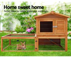 i.Pet Chicken Coop Large Rabbit Hutch, 138 x 49 x 85cm Coops Wooden Pet House Run Cage Walk in Guinea Pig Ferret Bunny Hen Chook, Outdoor Metal Door Roof L