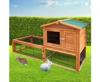 i.Pet Chicken Coop Large Rabbit Hutch, 138 x 49 x 85cm Coops Wooden Pet House Run Cage Walk in Guinea Pig Ferret Bunny Hen Chook, Outdoor Metal Door Roof L