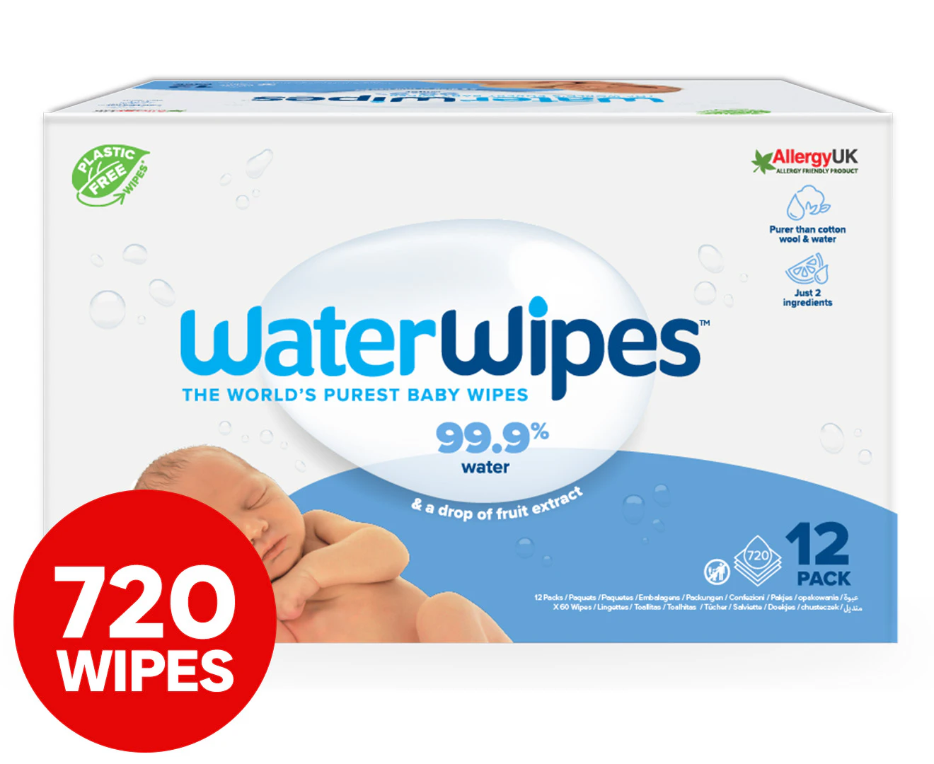 WaterWipes Biodegradable Baby Wipes 720pk