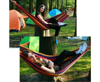 Double Hanging Hammock Outdoor Garden Travel Beach Swinging Bed Camping (BLUE)