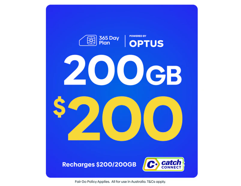 Catch Connect 365 Day Mobile Plan - 200GB