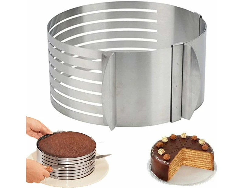 Ring Cutter Layer Cake Slicer, Adjustable Ring 7 Layer Mousse, For Easily Cutting Cake Bottoms, DIY Round Bread Baking Pan