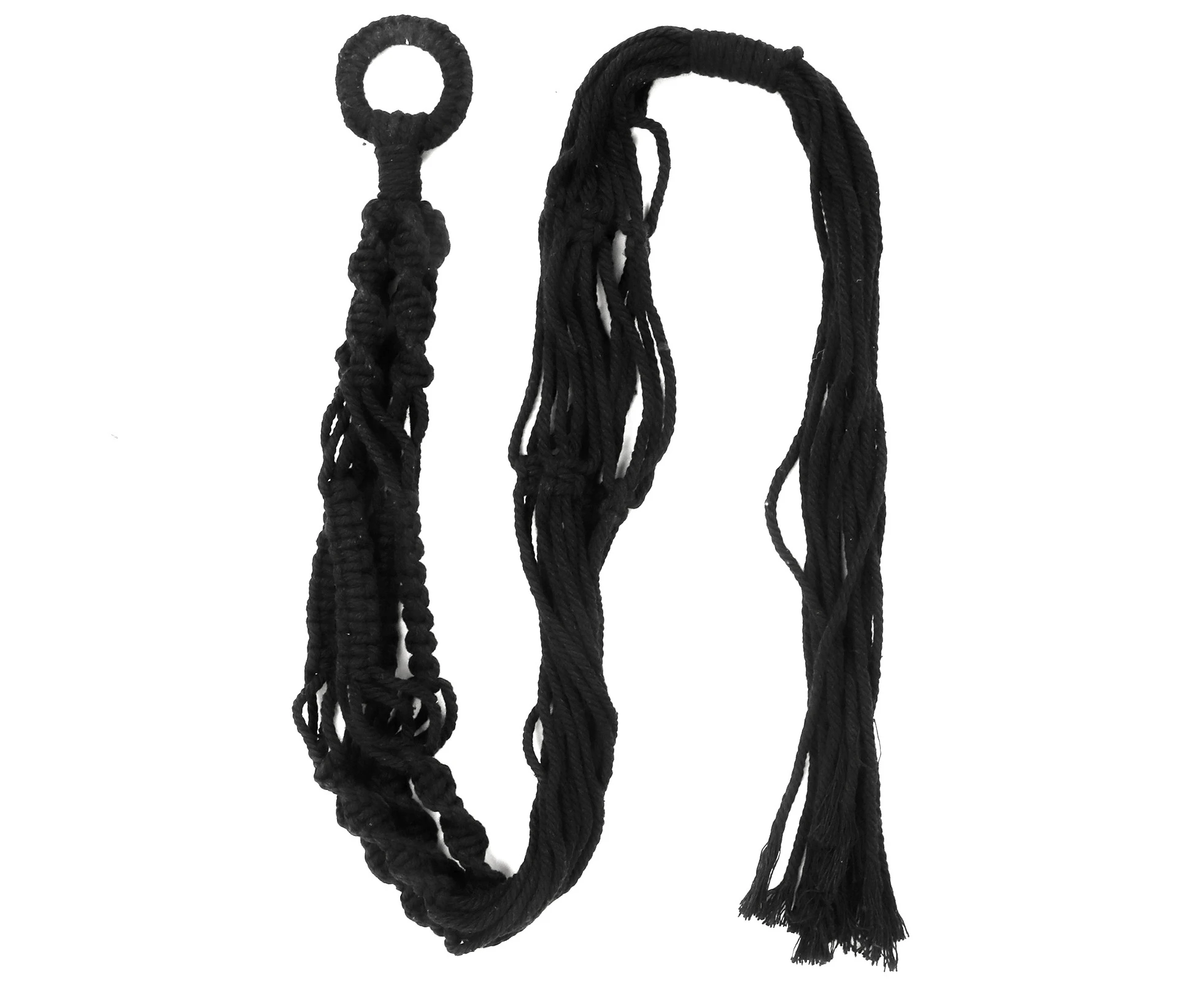 80cm Black Cotton Twisted Rope Plant Hanger Hanging Planter Decorative Flower Pot Holder Home Decor