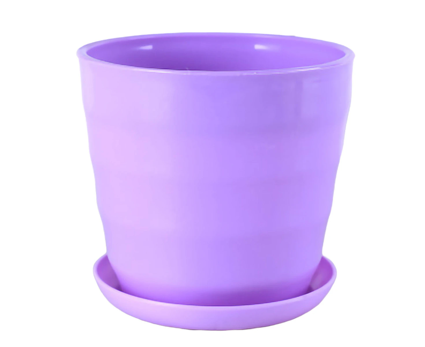 1pcs Purple Flower Pot Flexible Round Modern Planter with Removable Tray for Gardening Office Balcony