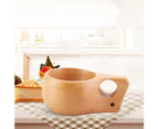 Wooden Tea Coffee Cup Portable Outdoor Natural Pine Wood Drinking Mug with Handle(#2)