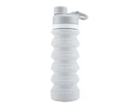 Silicone Folding Water Bottle Portable Water Cups for Sports Tour Running Camping(Light Gray)