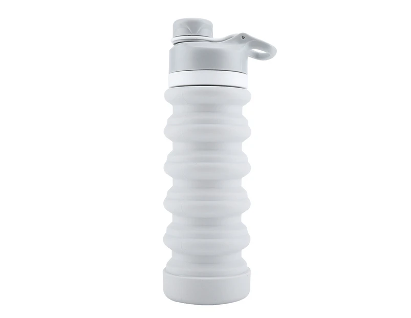 Silicone Folding Water Bottle Portable Water Cups for Sports Tour Running Camping(Light Gray)