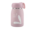 Stainless Steel Cute Rabbit Pattern Vacuum Cup Mug Thermos Cup Water Bottle (Pink)