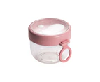 Portable Plastic Yogurt Jars with Lid and Spoon ,Leak-proof Dessert Cups for Yogurt Breakfast On The Go Cups, Oatmeal Jars,Pink