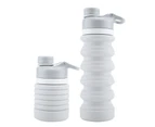 Silicone Folding Water Bottle Portable Water Cups for Sports Tour Running Camping(Light Gray)