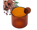 Glass Coffee Cup Clear Heatproof Glass Coffee Mug with Wooden Ball Handle for Office Bar PartyBrown