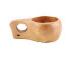 Wooden Tea Coffee Cup Portable Outdoor Natural Wood Drinks Drinking Mug with Handle(#2)