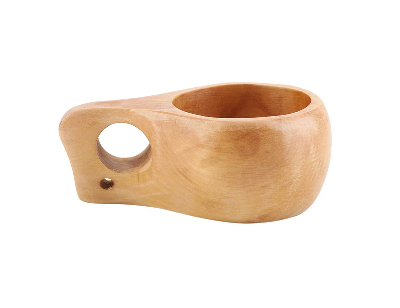 Wooden Tea Coffee Cup Portable Outdoor Natural Wood Drinks Drinking Mug with Handle(#2)