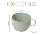 Wheat Straw Living Room Tea Water Cup Student Coffee Milk Mug with Handle Green