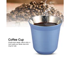 Stainless Steel Double Wall Coffee Cup Beer Mug Tea Cups 85ml for Drinking Bottle(Blue)