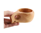 Wooden Tea Coffee Cup Portable Outdoor Natural Wood Drinks Drinking Mug with Handle(#2)