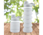 Silicone Folding Water Bottle Portable Water Cups for Sports Tour Running Camping(Light Gray)