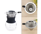 Stainless Steel Mesh Cone-shaped Coffee Dripper Funnel Filter Tea Strainer Silicone Grip