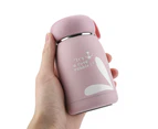 Stainless Steel Cute Rabbit Pattern Vacuum Cup Mug Thermos Cup Water Bottle (Pink)