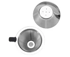 Stainless Steel Mesh Cone-shaped Coffee Dripper Funnel Filter Tea Strainer Silicone Grip