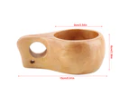 Wooden Tea Coffee Cup Portable Outdoor Natural Wood Drinks Drinking Mug with Handle(#2)