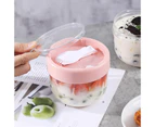 Portable Plastic Yogurt Jars with Lid and Spoon ,Leak-proof Dessert Cups for Yogurt Breakfast On The Go Cups, Oatmeal Jars,Pink