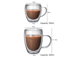 Heat-resistant double-layer glass cup high borosilicate with handle glass cup creative office cup glass coffee cups