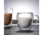 Heat-resistant double-layer glass cup high borosilicate with handle glass cup creative office cup glass coffee cups