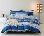 CleverPolly Ethan Microfibre Quilt Cover Set - Blue