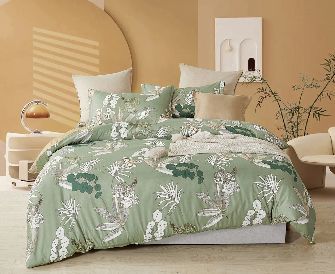 CleverPolly Ellie Microfibre Quilt Cover Set - Green