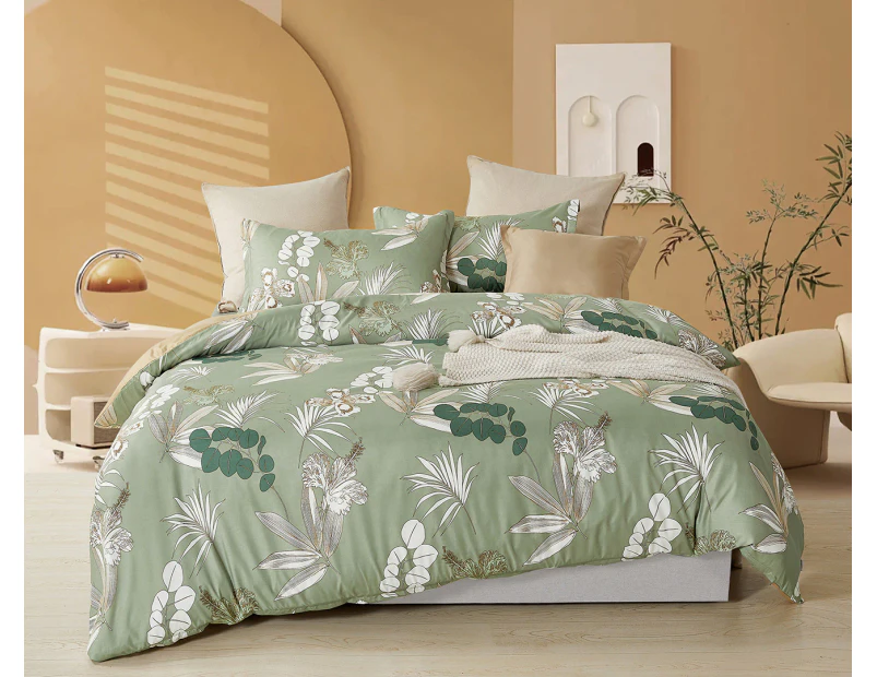 CleverPolly Ellie Microfibre Quilt Cover Set - Green