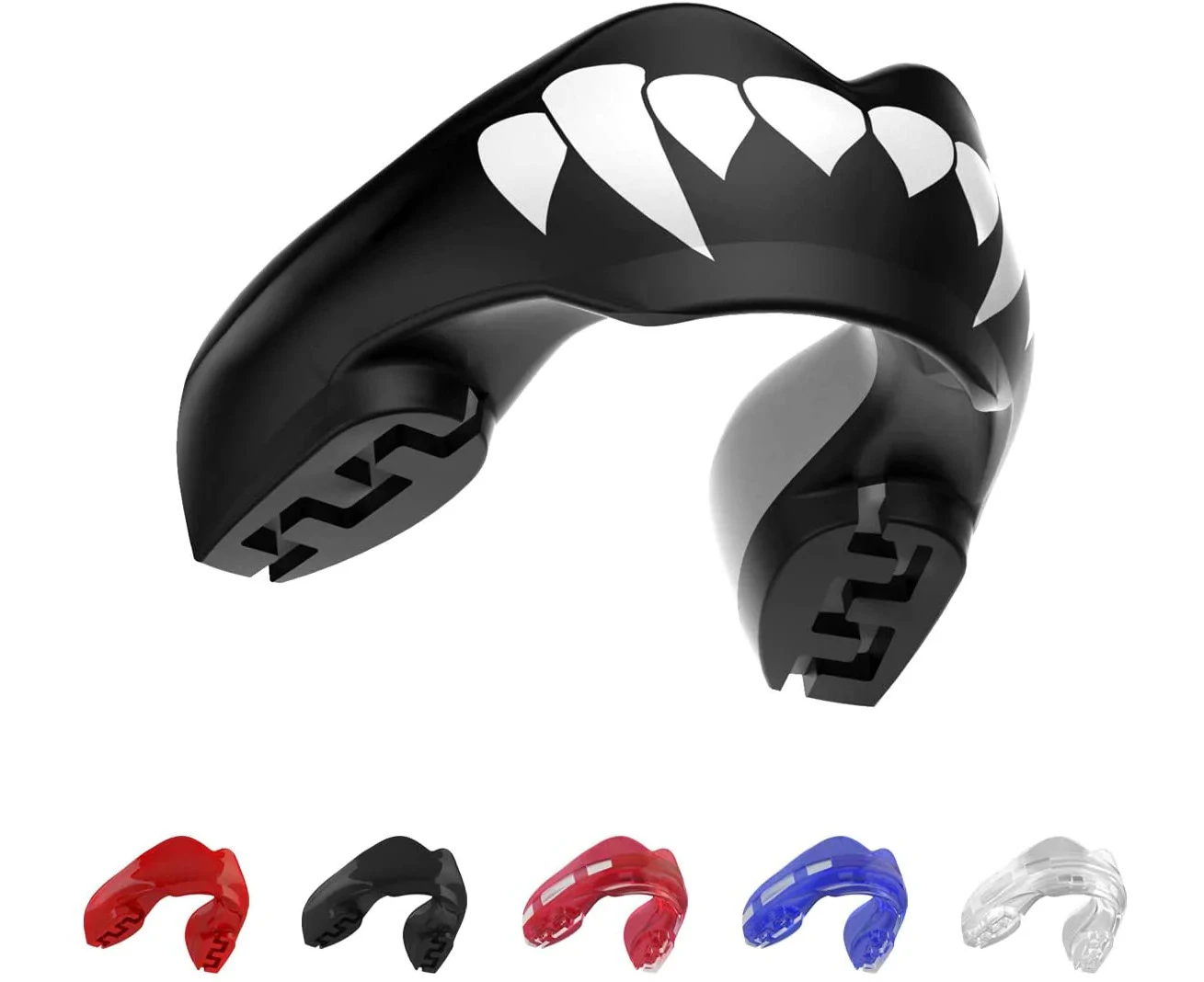 SAFEJAWZ Ortho Series Sports Mouth Guard for Braces (Black Fangz)