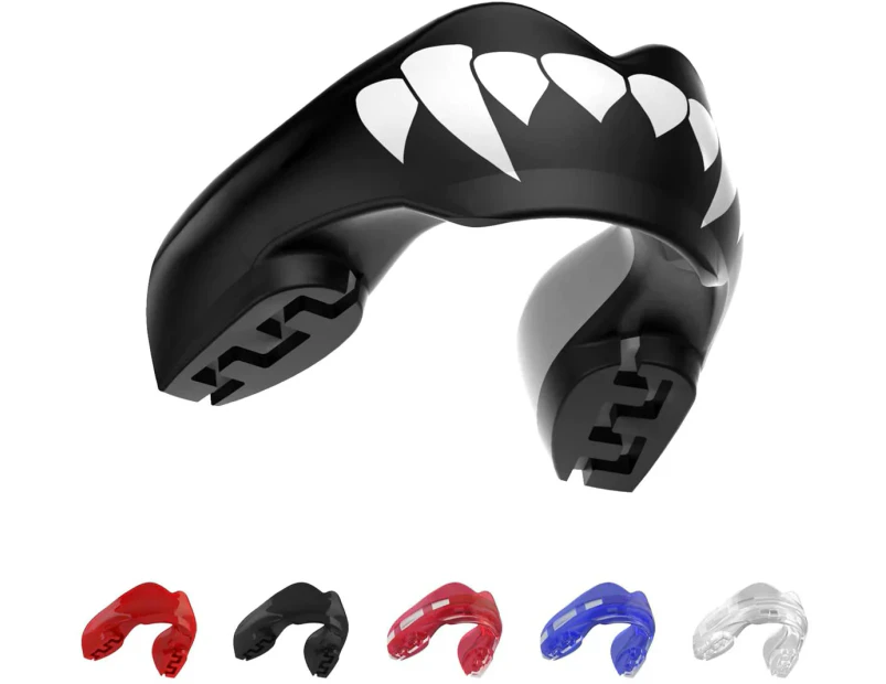 SAFEJAWZ Ortho Series Sports Mouth Guard for Braces (Black Fangz)