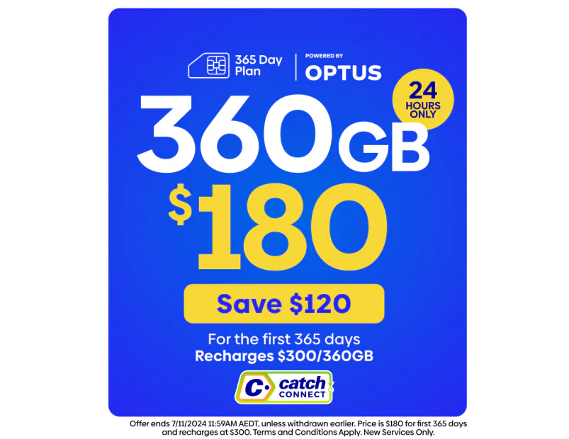 Catch Connect 365 Day Mobile Plan - 360GB