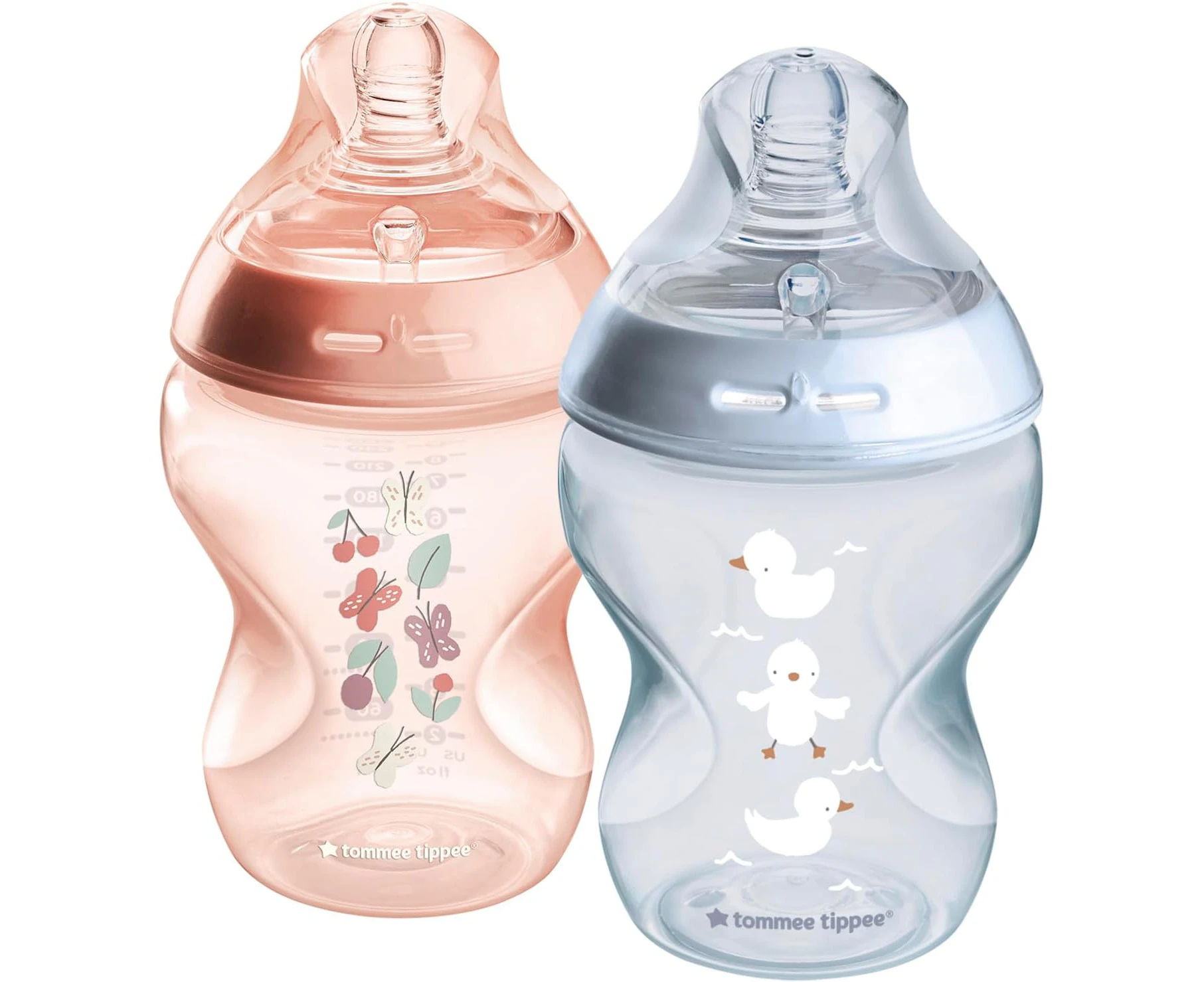 Tommee Tippee Baby Bottles, Natural Start Anti-Colic Baby Bottle with Slow Flow Breast-Like Teat, 260ml, 0m+, Self-Sterilising, Baby Feeding Essentials, Pi