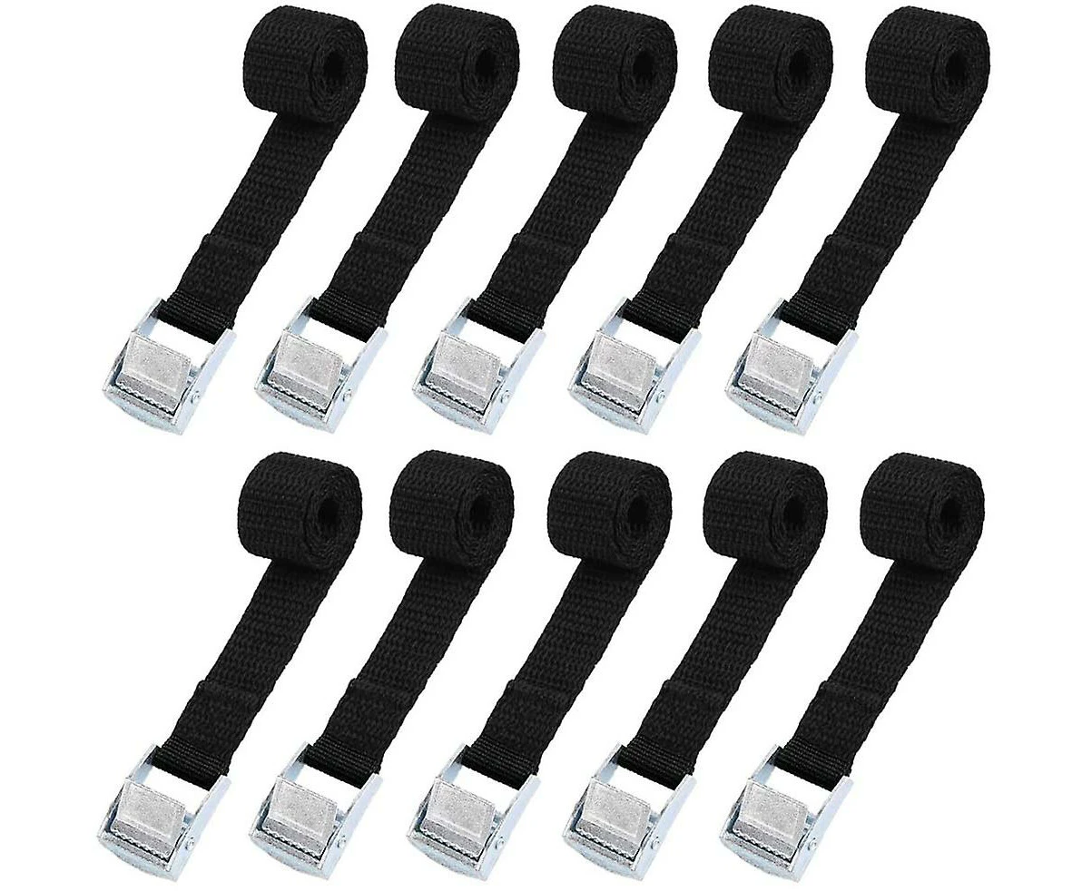 10pcs Lashing Strap 2*39cm Fixing Kit For Motorcycle/car/bike Carrier Clamping Strap Max Load 500kg - Black