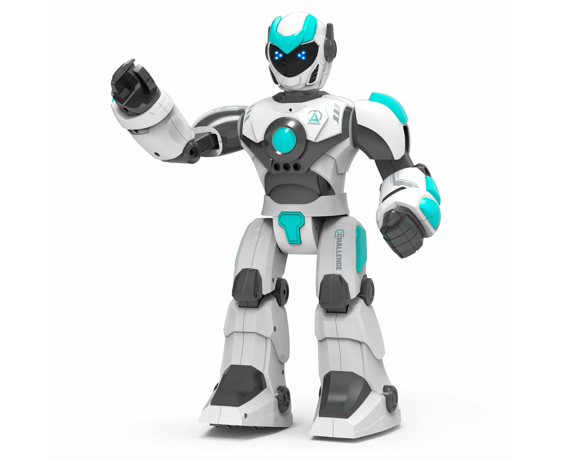 STEMTRON Voice & Gesture Robot for Kids - Programmable, Blue/White, Rechargeable - White with 1 Battery