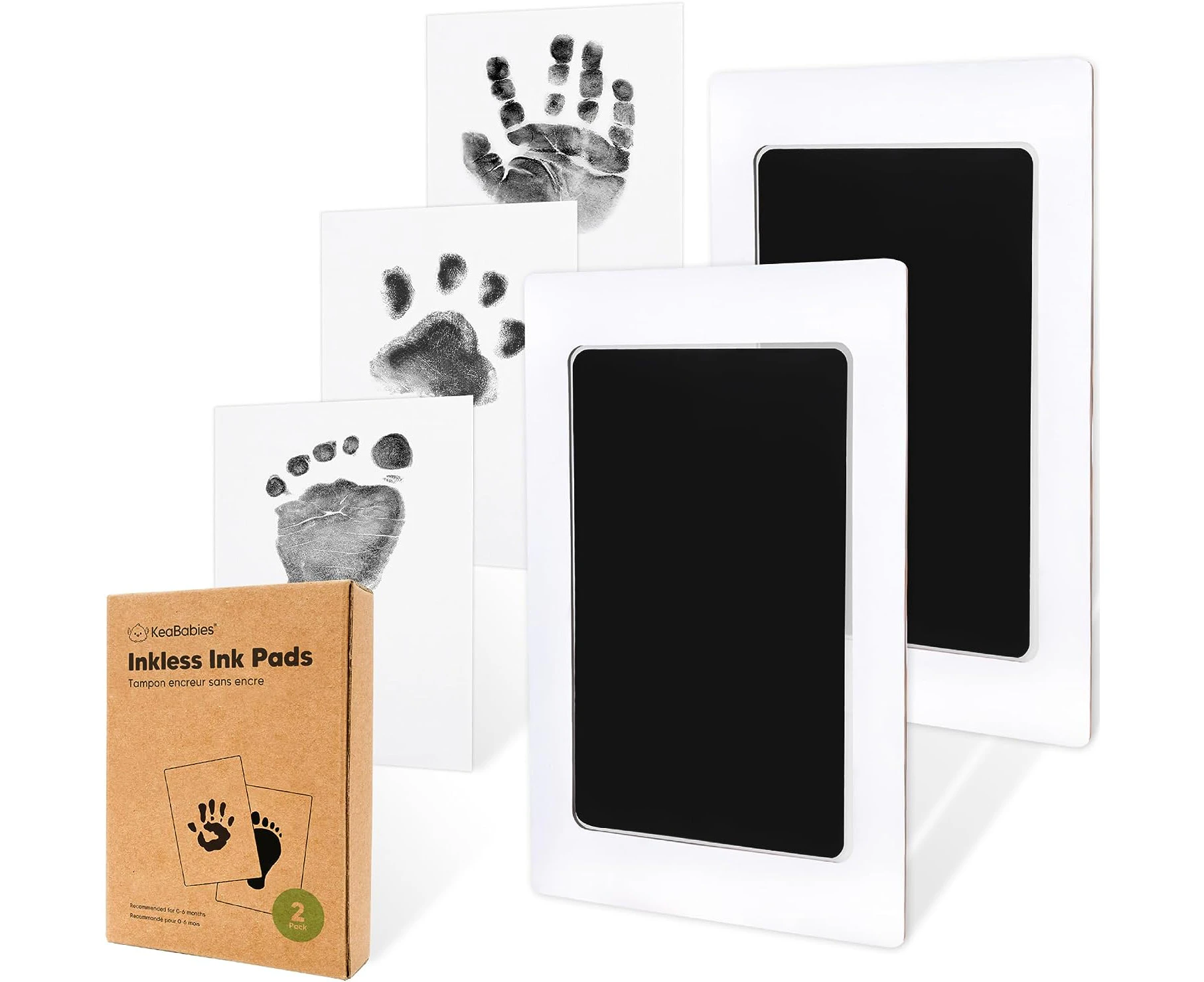 2-Pack Inkless Hand and Footprint Kit - Ink Pad for Baby Hand and Footprints - Dog Paw Print Kit, Dog Nose Print Kit - Baby Footprint Kit, Clean Touch Baby