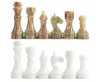 assic Marble 30cm Chess Set white and green - Marble Chess Pieces 3.5 Inch King Figures Handmade 32 Chess Figures - Suitable for 16-20 Inch Chess Game -...