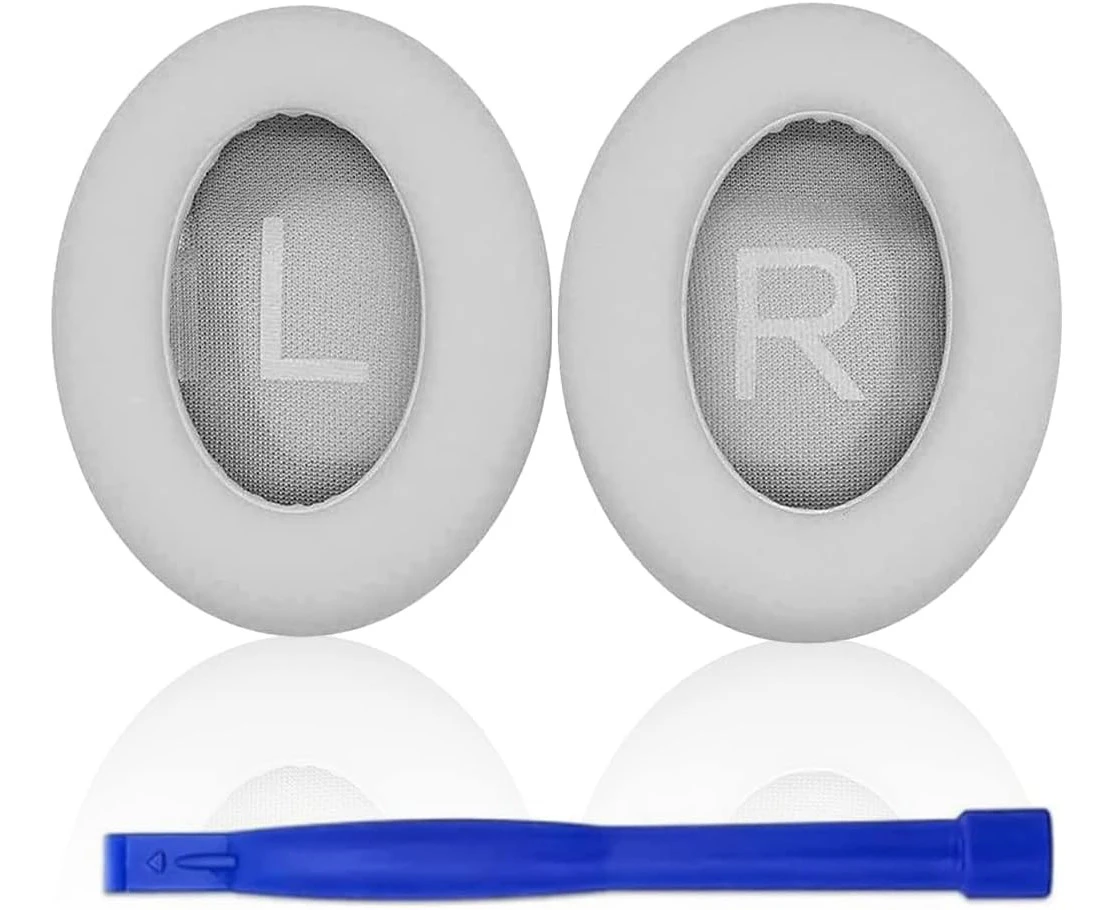 T Tersely Ear Cushions Earpads for Bose Noise Cancelling Headphones 700 NC700 Silver, Complete with Shaped Scrims with 'L and R' Lettering Replacement Ear