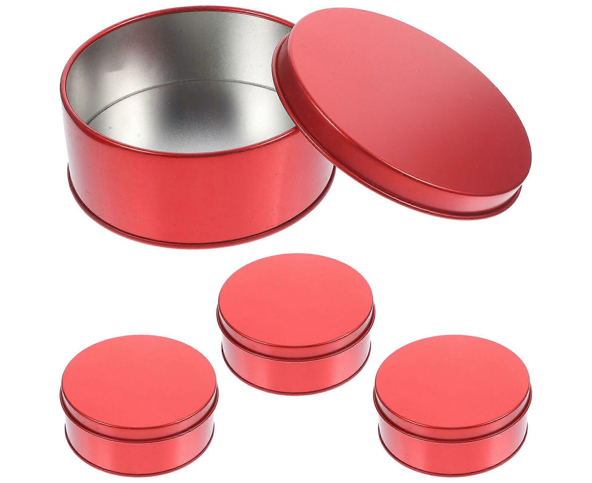 4Pcs Cookie Tins with Lids Round Cookie Tins Candy Boxes Party Cookie Boxes Gift Boxes