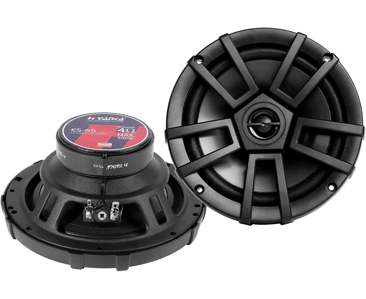 H YANKA 6.5 Car Speakers, Full Range Stereo 500 Watt Max 2-Way Coaxial Car Audio Speakers, Professional Car Door Speakers, Sound Stereo and no Distortion,