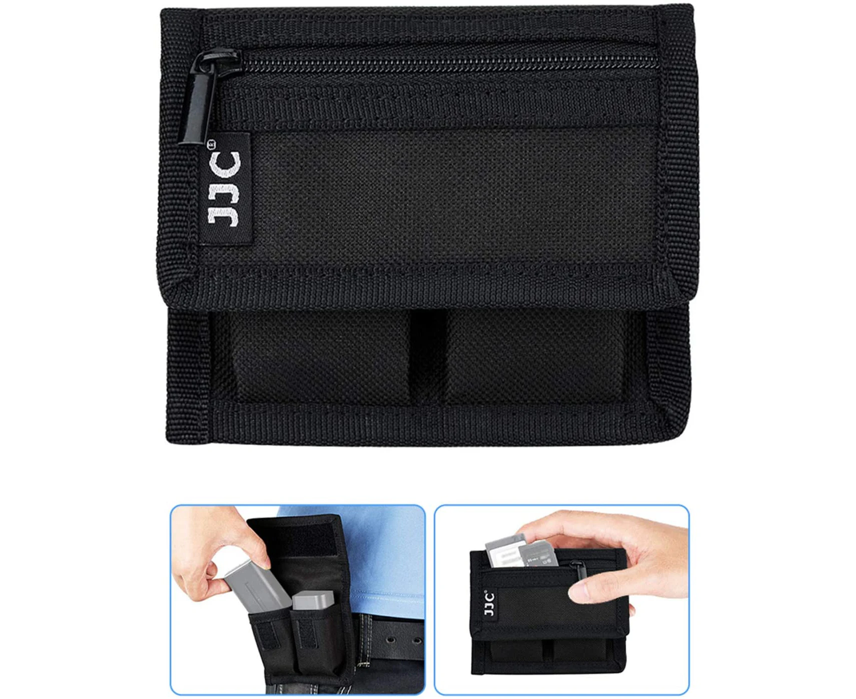 JJC Battery Bag Pouch for Ricoh DB-110 Sony NP-FW50 NP-FZ100 Canon LP-E6 LP-E8 LP-E10 LP-E12 LP-E17 Nikon EN-EL14 EN-EL15 and AA Batteries, Capacity 2 DSLR