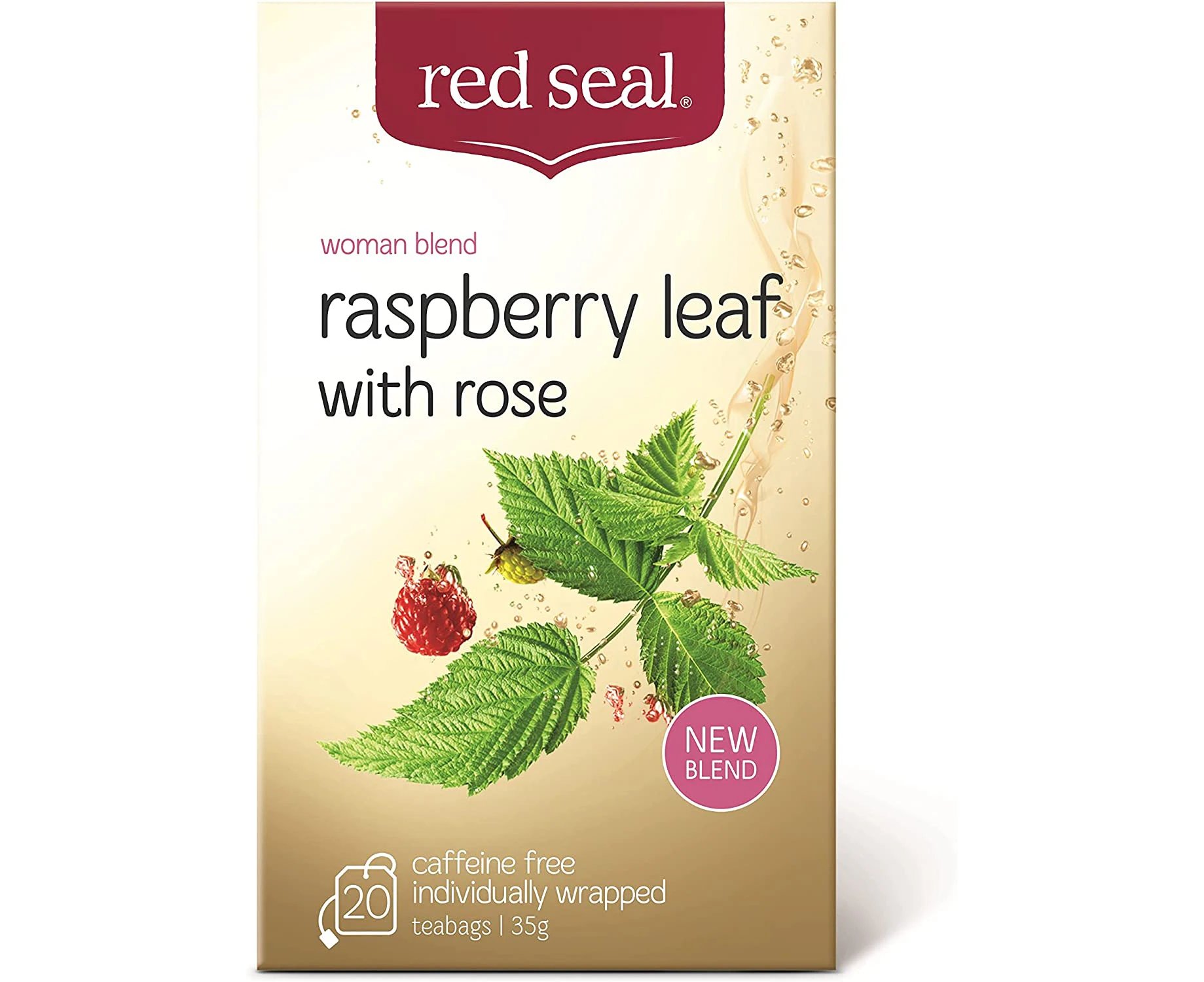 Red Seal Raspberry Leaf with Rose 20 Teabags