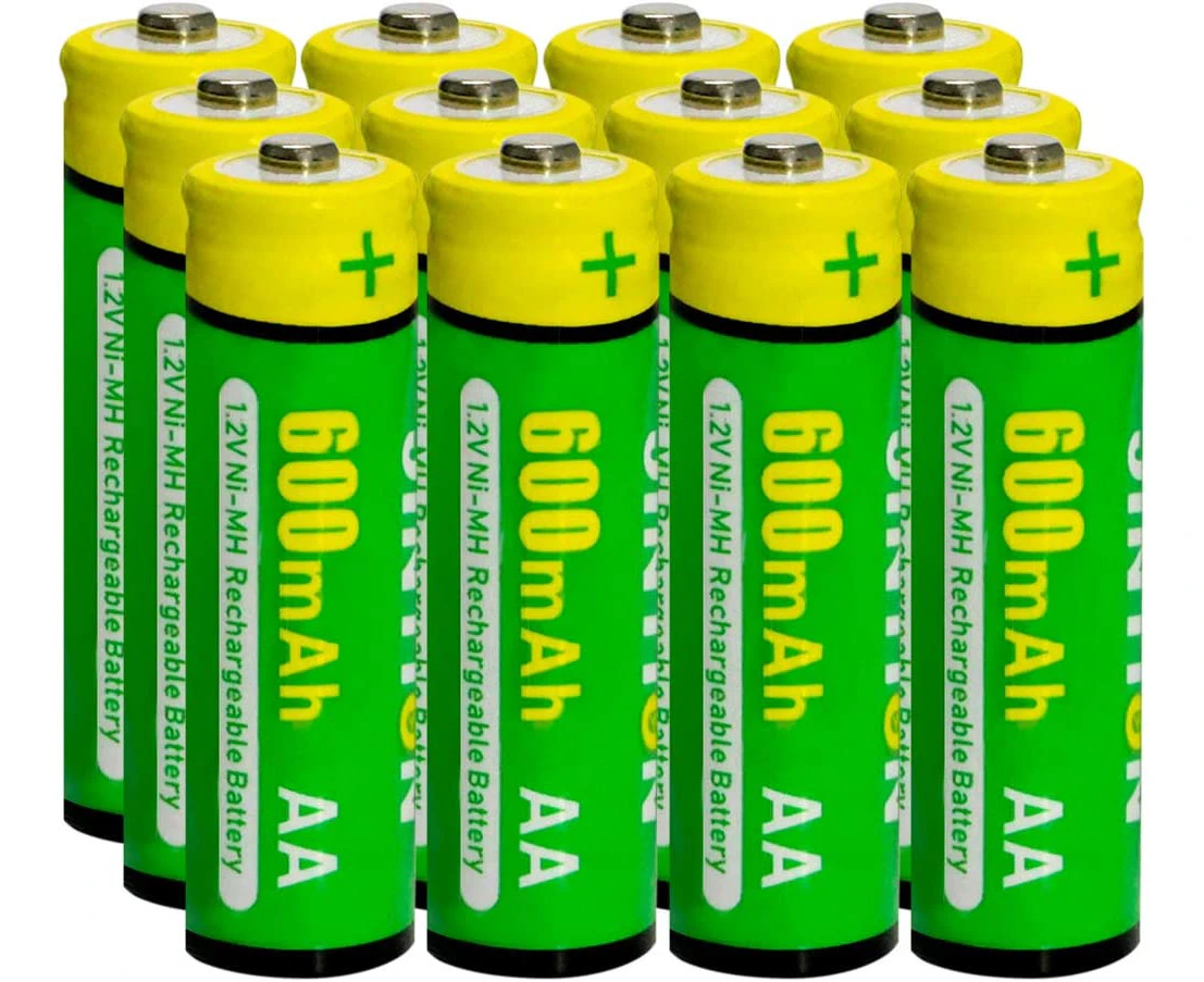 JINTION Rechargeable AA Batteries for Solar Lanterns Replacement NiMh AA 600mAh 1.2V AA Solar Batteries Replace for Solar Garden Lights String Lights(12Pac