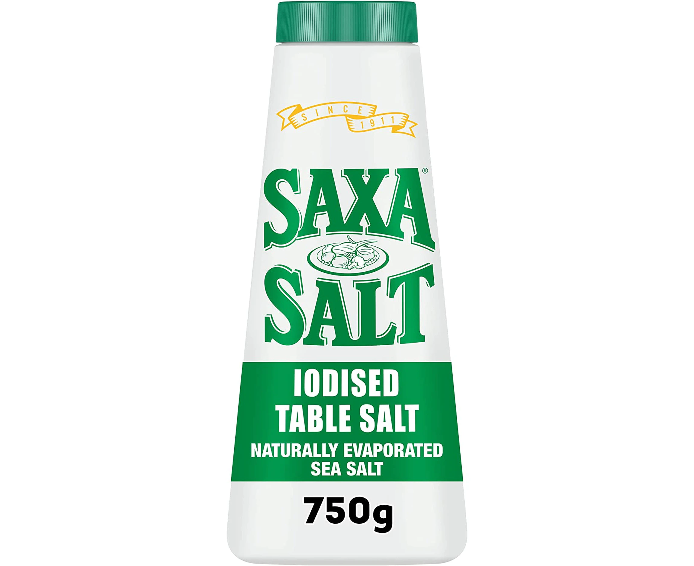 Saxa Iodised Table Salt Shaker Large Catering Bulk Flavour for Cooking Saxa Seasoning Saxa Spice All Purpose Seasoning 750g