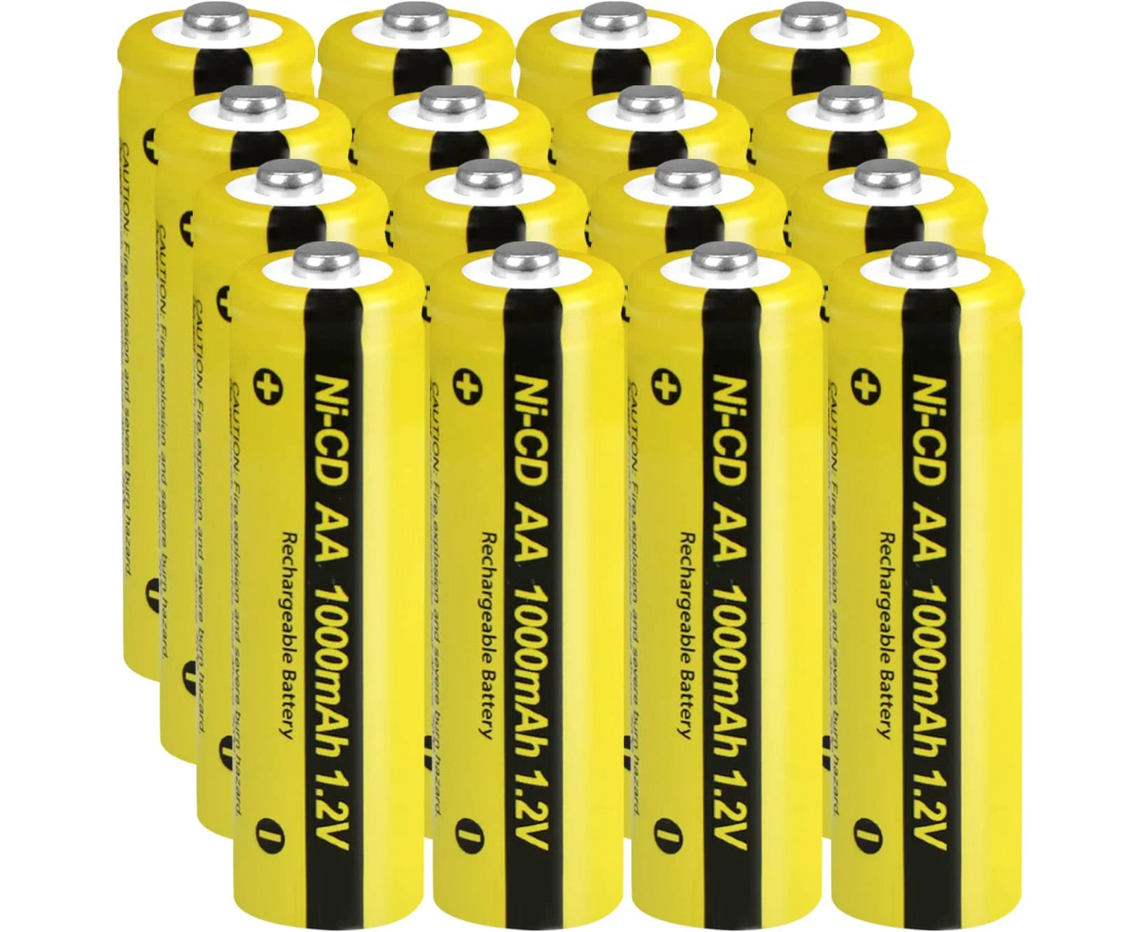 1.2V AA 1000mAh NI-CD Rechargeable Battery Button Top for Garden Landscaping Solar Lights 12Pcs