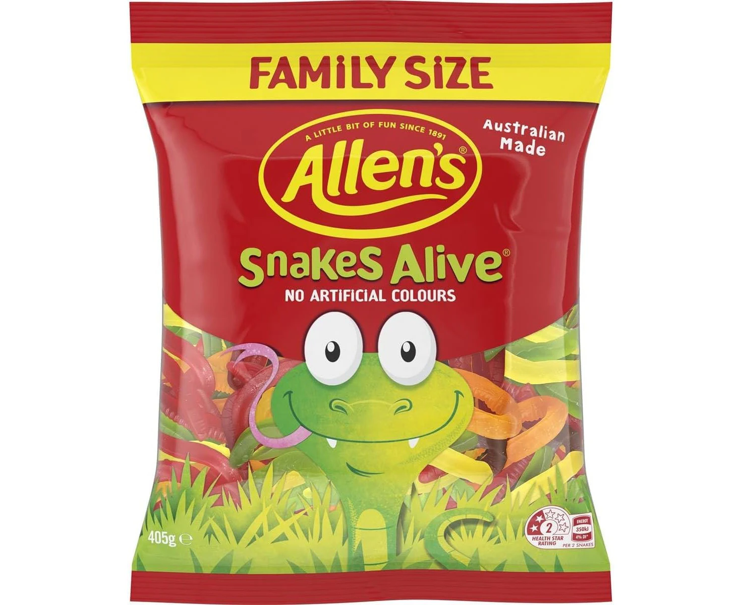 Allens Snakes Alive Jelly Candy 405 g