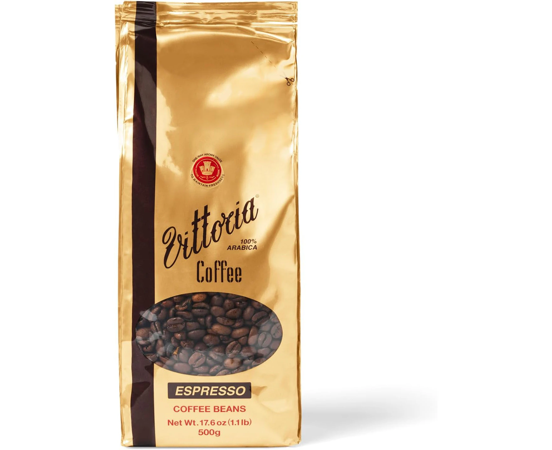 Vittoria Coffee Espresso 100% Arabica Coffee Beans 500g. Dark Roasted Original & Iconic Blend, Perfect for Home Espresso Machines.